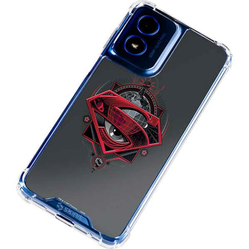 DC Comics Superman Grey Eye Collage Moto G 5G (2024) Clear Case